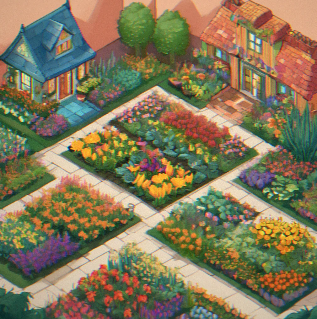 Four hybrid plants displayed side by side, showing unique color combinations and patterns